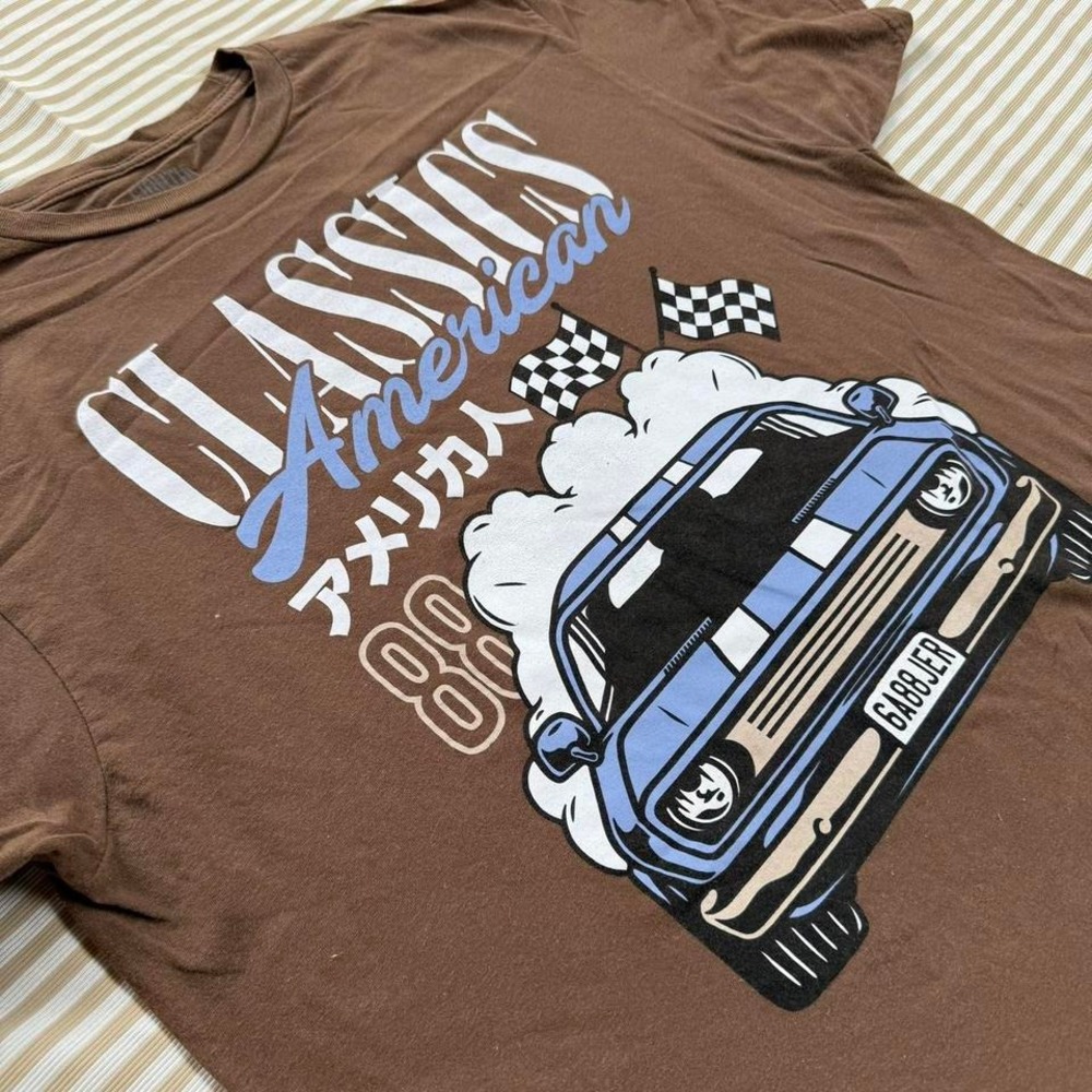 Eighth Avenue American Classics Car Graphic‎ Tee Brown Size Large Tshirt